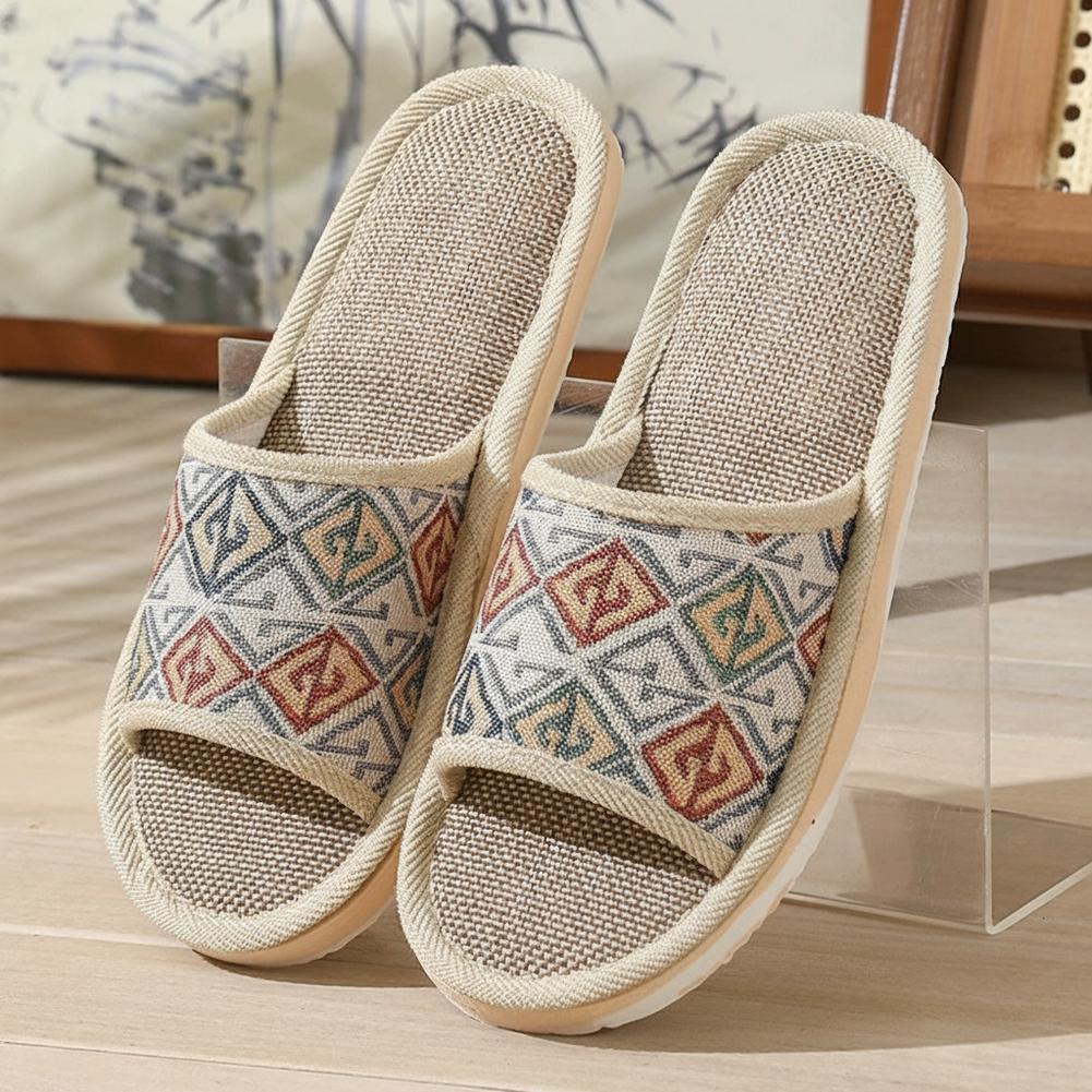 Men'S Shoes Non Slip - 포시즌스 린넨 슬리퍼 커플용 통기성 실내