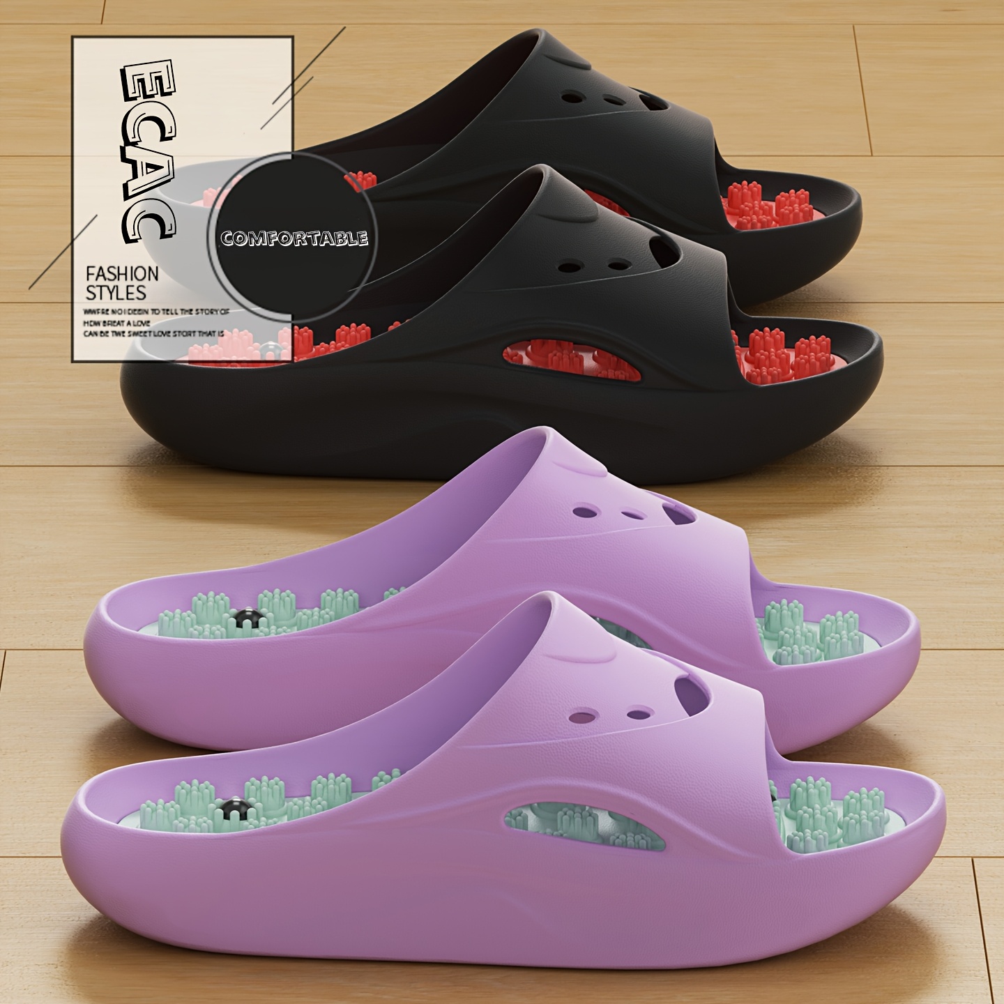 Men'S Shoes Non Slip - 여성 남성 EVA 마사지 슬리퍼 두꺼운