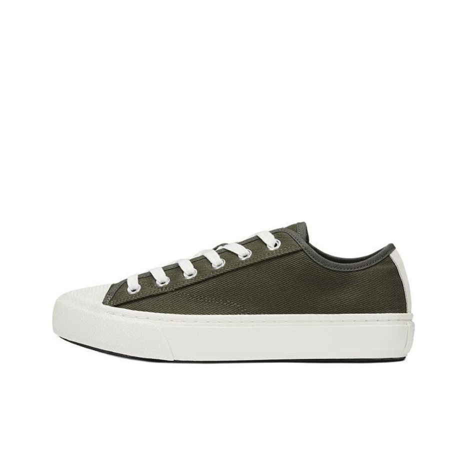 Men Shoes Lacoste - LACOSTE 로우탑 캔버스 슈즈 남성용 카키