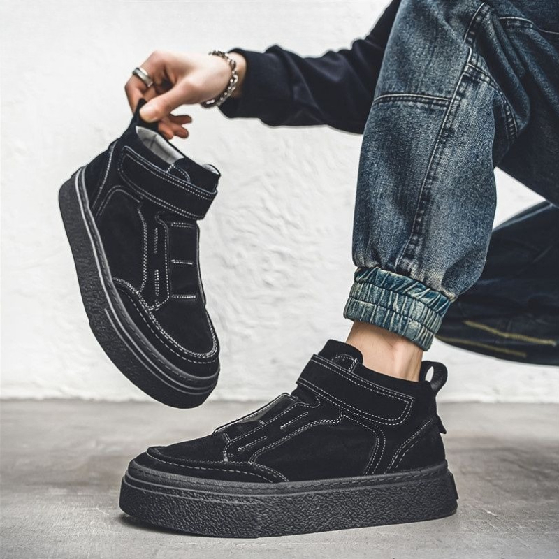 Men Shoes Velcro - 2026 패션 하이탑 벨크로 슈즈 레트로