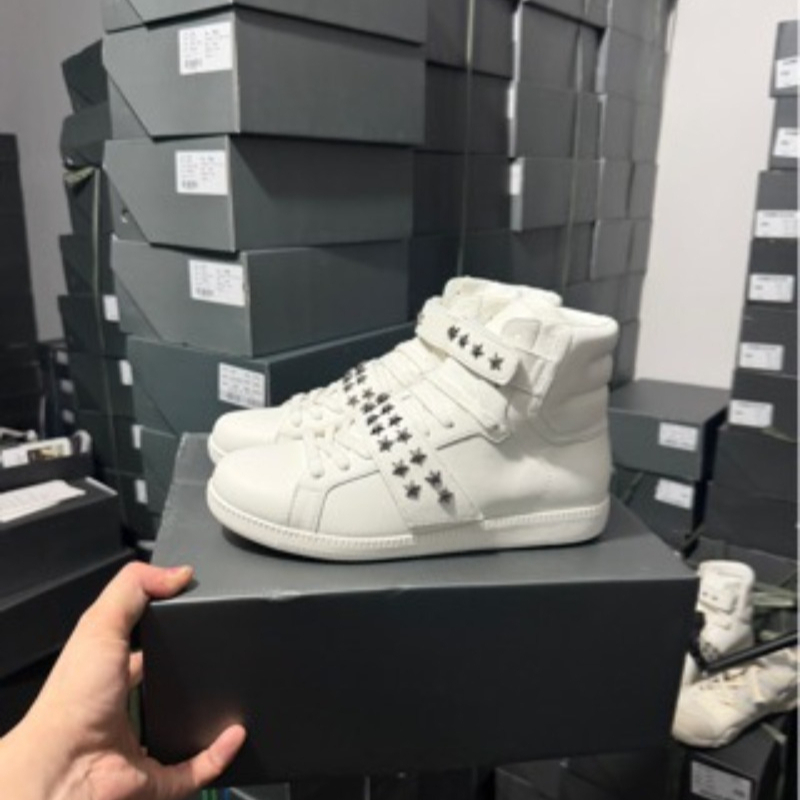 남녀공용 하이탑 스니커즈, 리벳 장식, 둥근 앞코, 끈 - Men Shoes Eu To Us 리뷰 및 가격