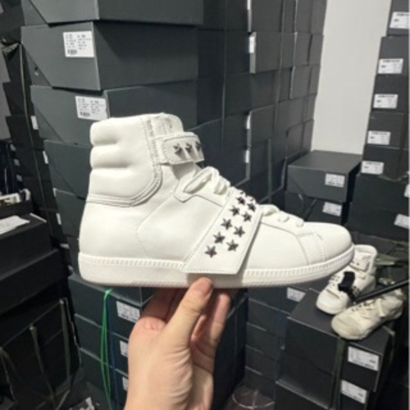 남녀공용 하이탑 스니커즈, 리벳 장식, 둥근 앞코, 끈 - Men Shoes Eu To Us 리뷰 및 가격