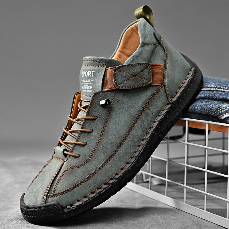 수제 가죽 남성 신발 캐주얼 슬립온 로퍼 통기성 가죽  - Men'S Shoes Size 42 In Us 리뷰 및 가격