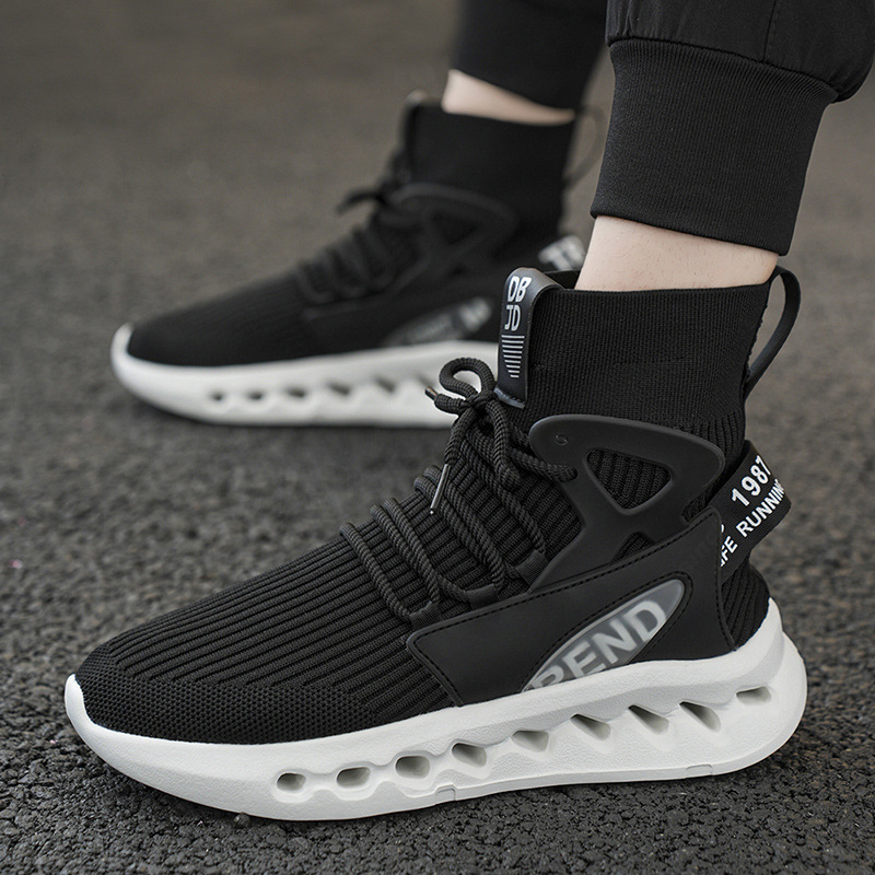 트렌디한 남성 하이탑 양말 신발 통기성 메쉬 두꺼운 밑 - Men'S Shoes For Running 리뷰 및 가격