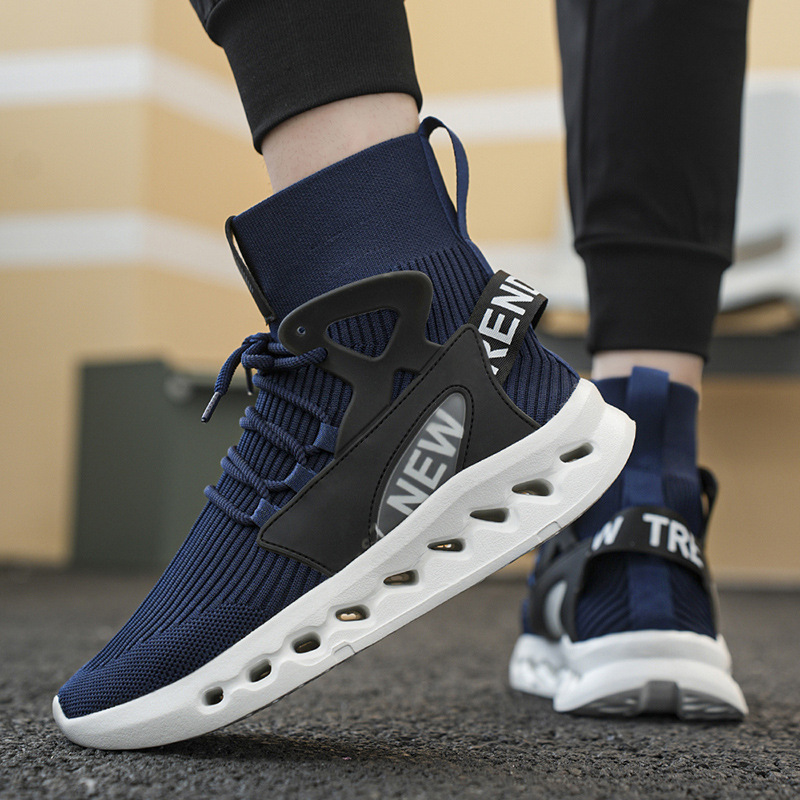 트렌디한 남성 하이탑 양말 신발 통기성 메쉬 두꺼운 밑 - Men'S Shoes For Running 리뷰 및 가격