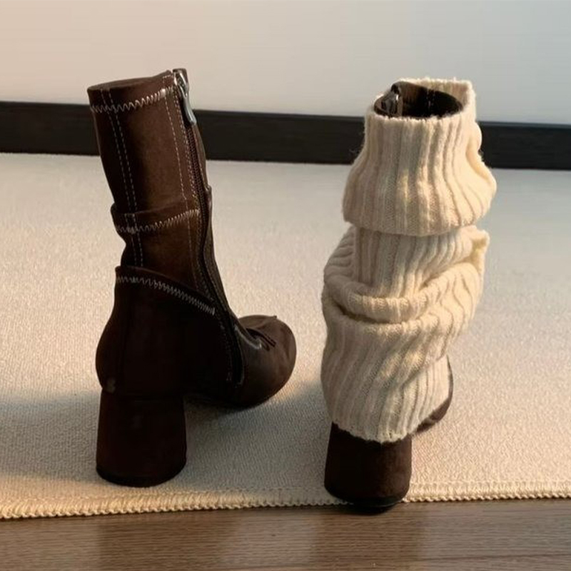 리본 하이힐 여성 부츠 신상 메리제인 슈즈 2025 겨 - Chelsea Boots Suede 리뷰 및 가격