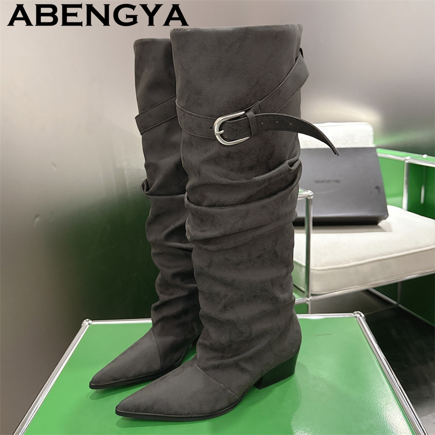 2026년 겨울 신상 여성용 스웨이드 가죽 니하이 부츠 - Chelsea Boots Suede 리뷰 및 가격