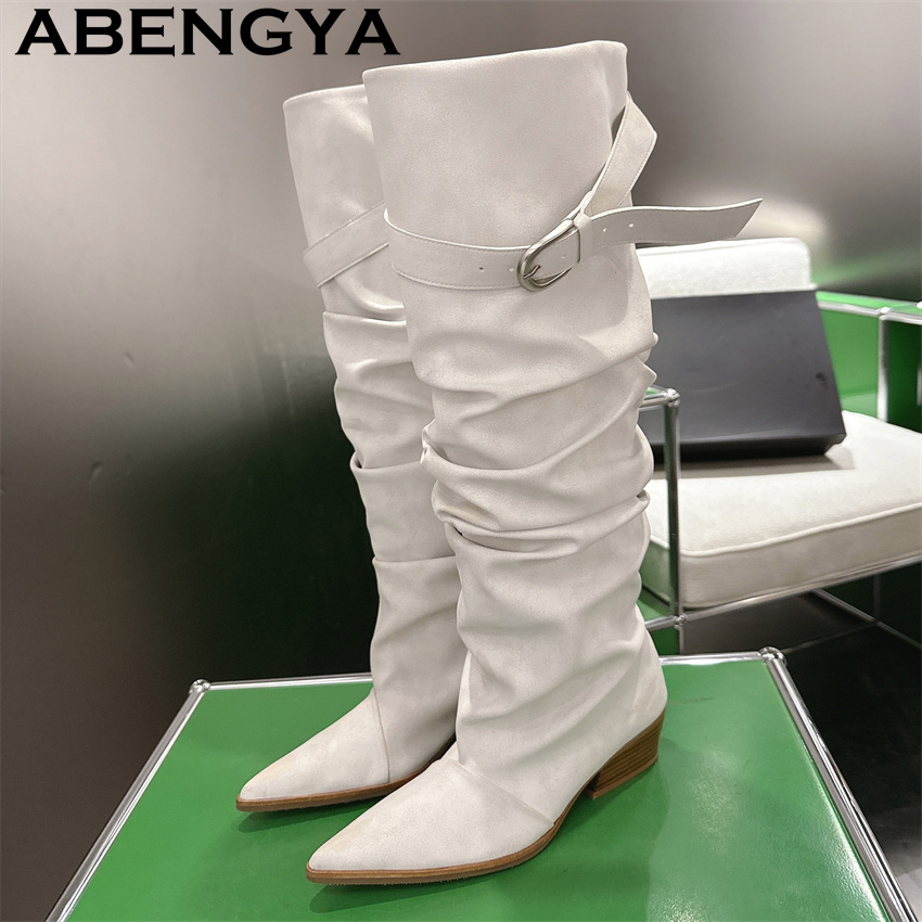 2026년 겨울 신상 여성용 스웨이드 가죽 니하이 부츠 - Chelsea Boots Suede 리뷰 및 가격