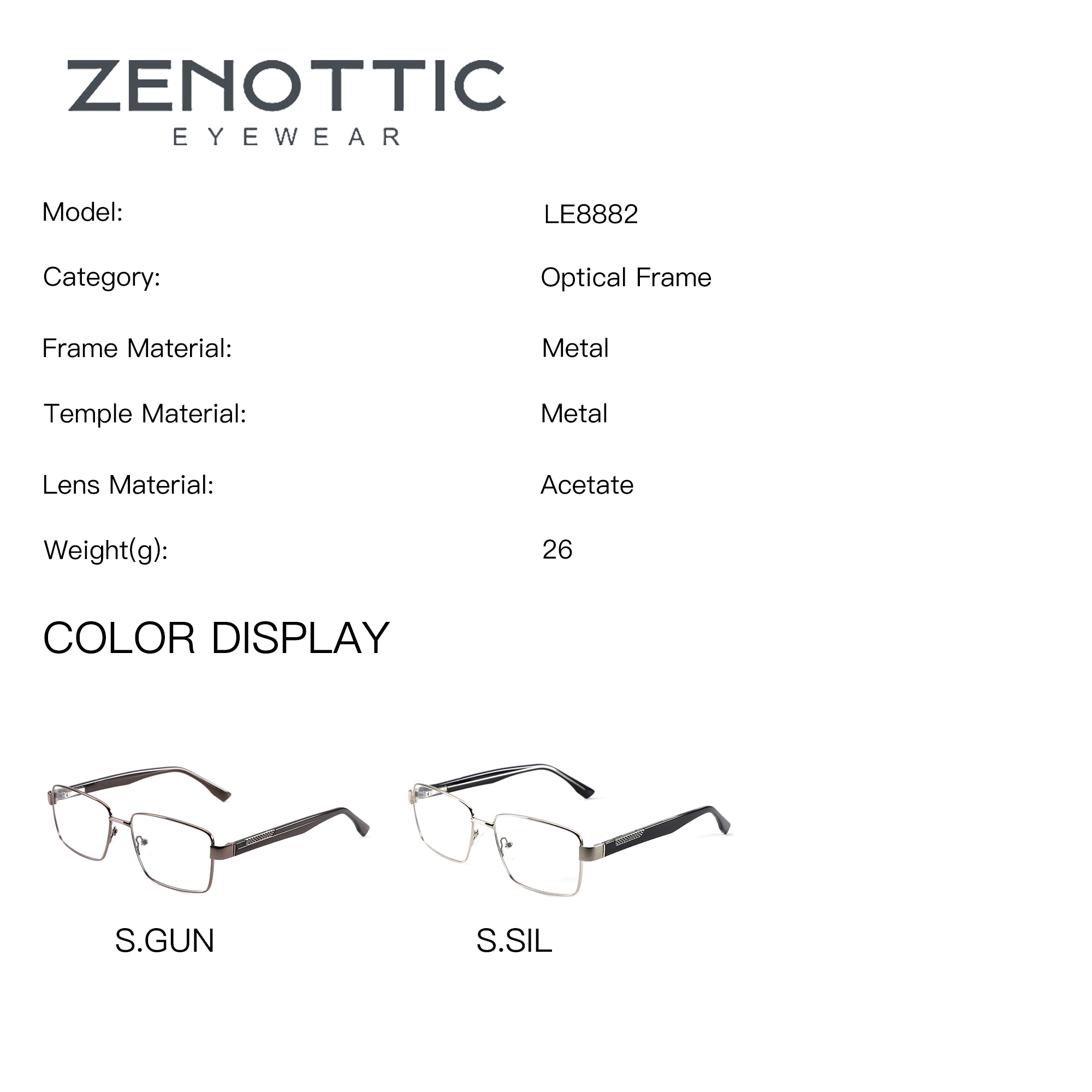 ZENOTTIC M 사이즈 남성용 직사각형 메탈 안경, - Men Shoes Zegna 리뷰 및 가격