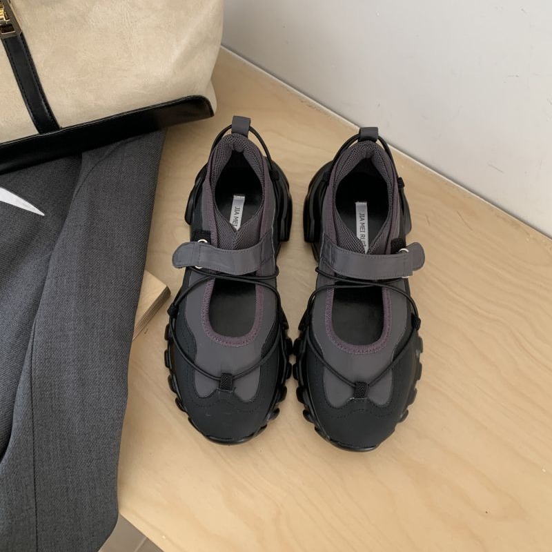 여성용 스포티한 청키 플랫폼 메리 제인 슈즈, 투톤 조 - Men Shoes Velcro 리뷰 및 가격