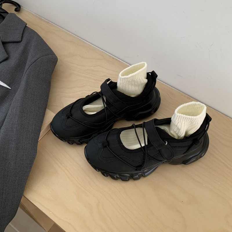 여성용 스포티한 청키 플랫폼 메리 제인 슈즈, 투톤 조 - Men Shoes Velcro 리뷰 및 가격