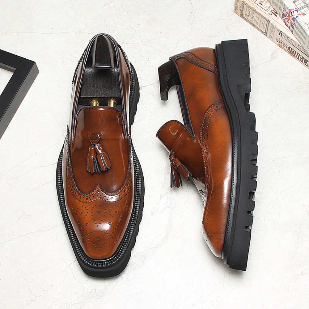 남성 캐주얼 비즈니스 가죽 신발 남성 버클 스퀘어 토  - Men Shoes Eu To Us 리뷰 및 가격