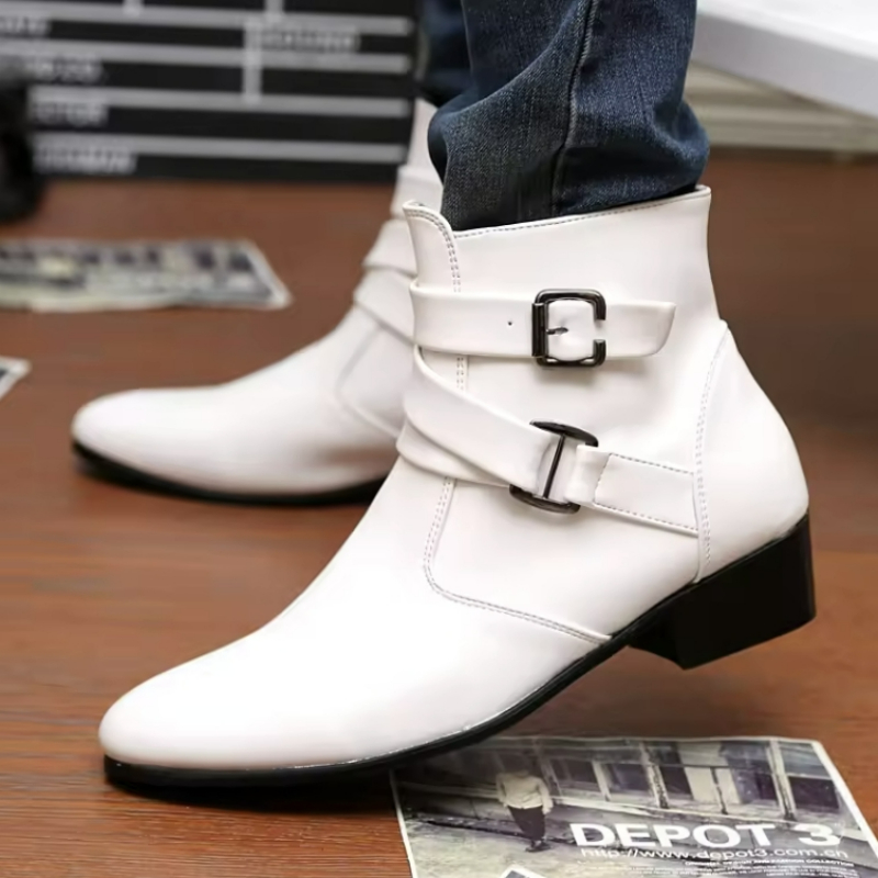 럭셔리 남성 부츠 가죽 첼시 부츠 하이 탑 버클 스트랩 - Chelsea Boots Suede 리뷰 및 가격