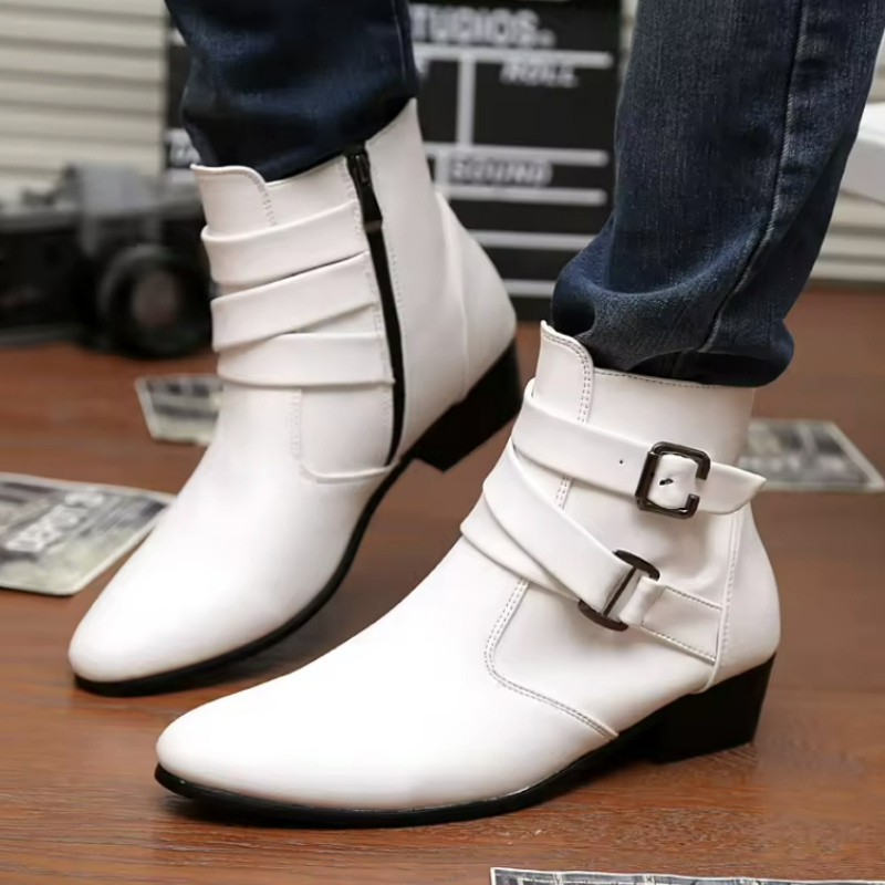 럭셔리 남성 부츠 가죽 첼시 부츠 하이 탑 버클 스트랩 - Chelsea Boots Suede 리뷰 및 가격