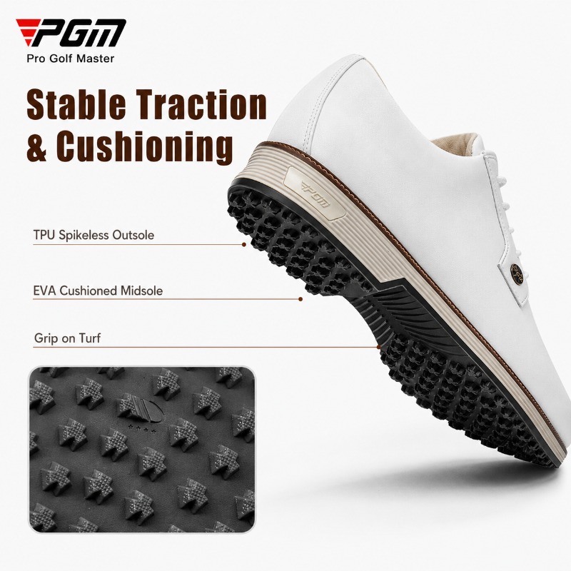 PGM 남성용 소가죽 골프화 스파이크리스 미끄럼 방지  - Men Shoes Eu To Us 리뷰 및 가격