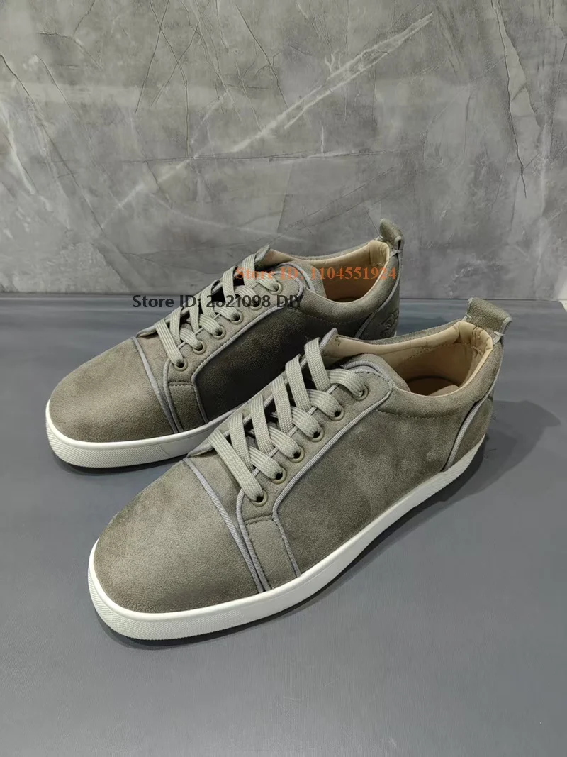간결한 회색 스웨이드 가죽 레이스업 스니커즈 유니섹스  - Men Shoes H&M 리뷰 및 가격