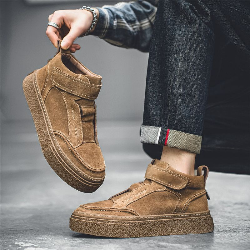 2026 패션 하이탑 벨크로 슈즈 레트로 스타일 캐주얼 - Men Shoes Velcro 리뷰 및 가격