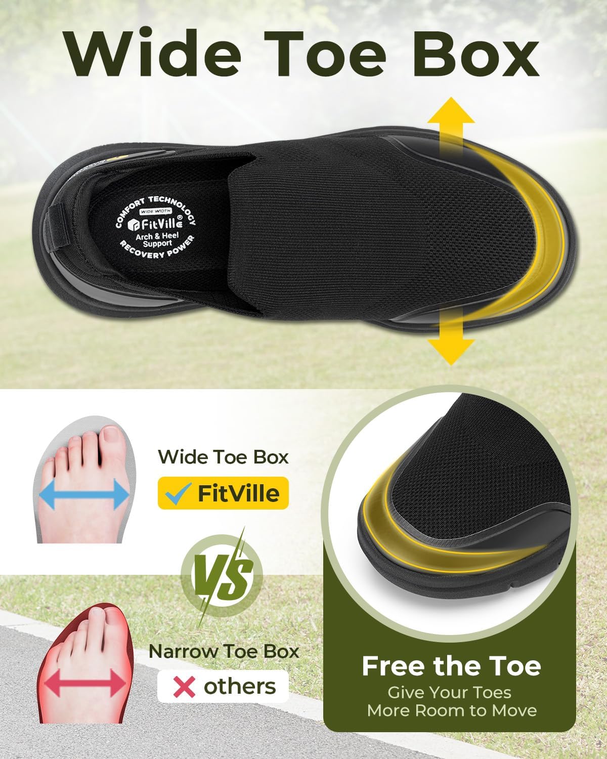 FitVille 남성용 엑스트라 와이드 슬립온 정형외과 - Men'S Shoes For Plantar Fasciitis 리뷰 및 가격