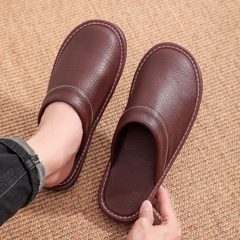 홈 가죽 슬리퍼 남녀공용 2024년 봄 신상 미끄럼 방 - Men'S Shoes Size 42 In Us 리뷰 및 가격