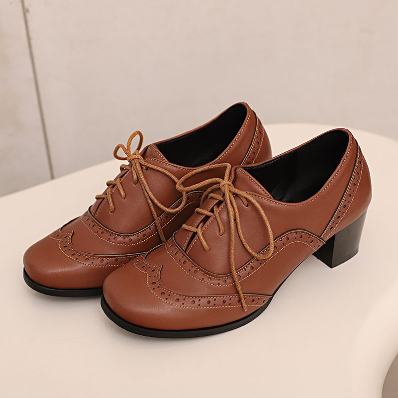 심러브요 새 브라운 여성 펌프스 라운드 토 5cm 블록 - Men'S Shoes Size 42 In Us 리뷰 및 가격